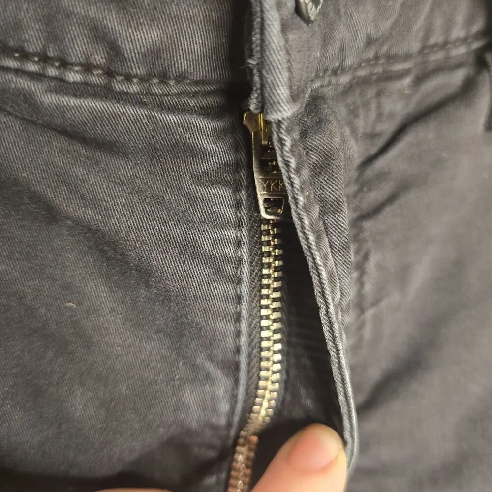 Nudie Jeans Co. 31x30 Slim Adam Black Organic Cotton Twill Chino Garment Dyed